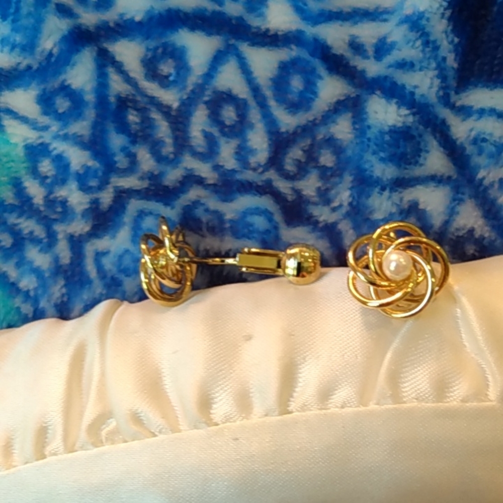 Gold tone clip on earrings